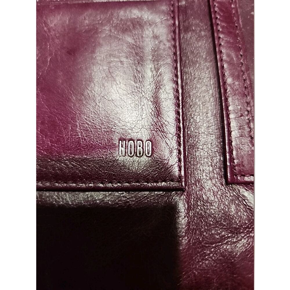 HOBO Lauren Double Frame Clutch Retired Eggplant Smooth Leather Wanderlust In. - Picture 4 of 9